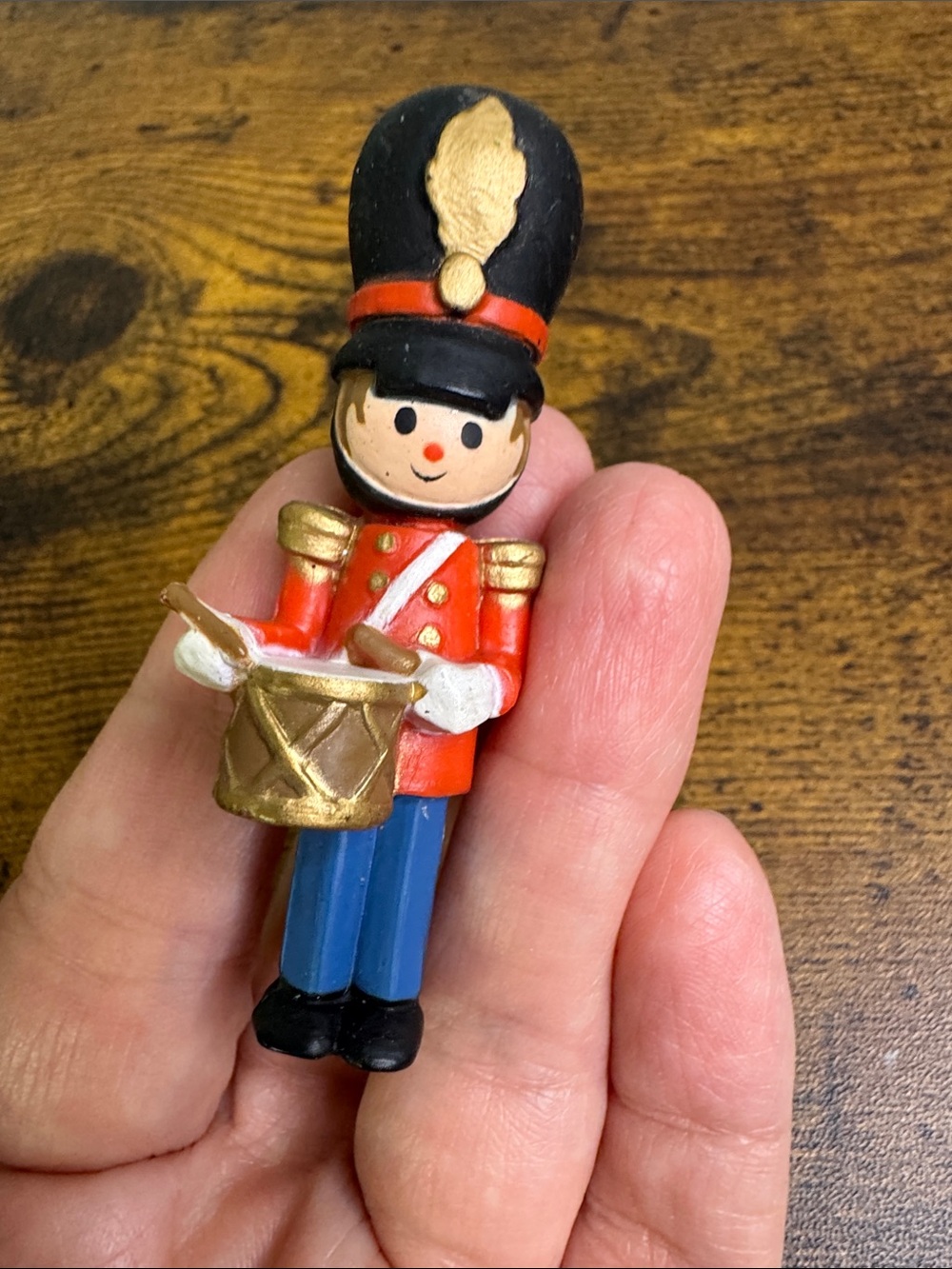 Hallmark Red, Blue and Black Toy Soldier Brooch
